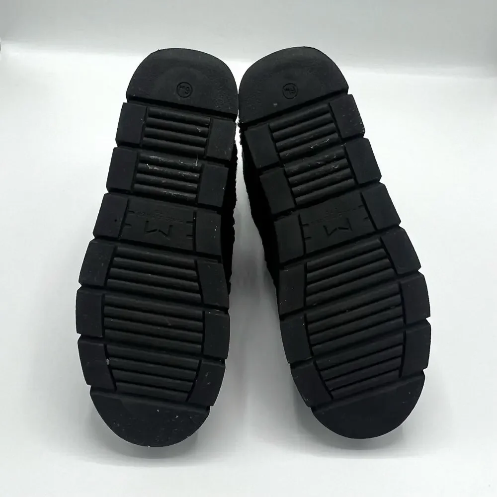 Marc Fisher Kamryn Black Genuine Shearling Platform Booties Size 6 Après Ski